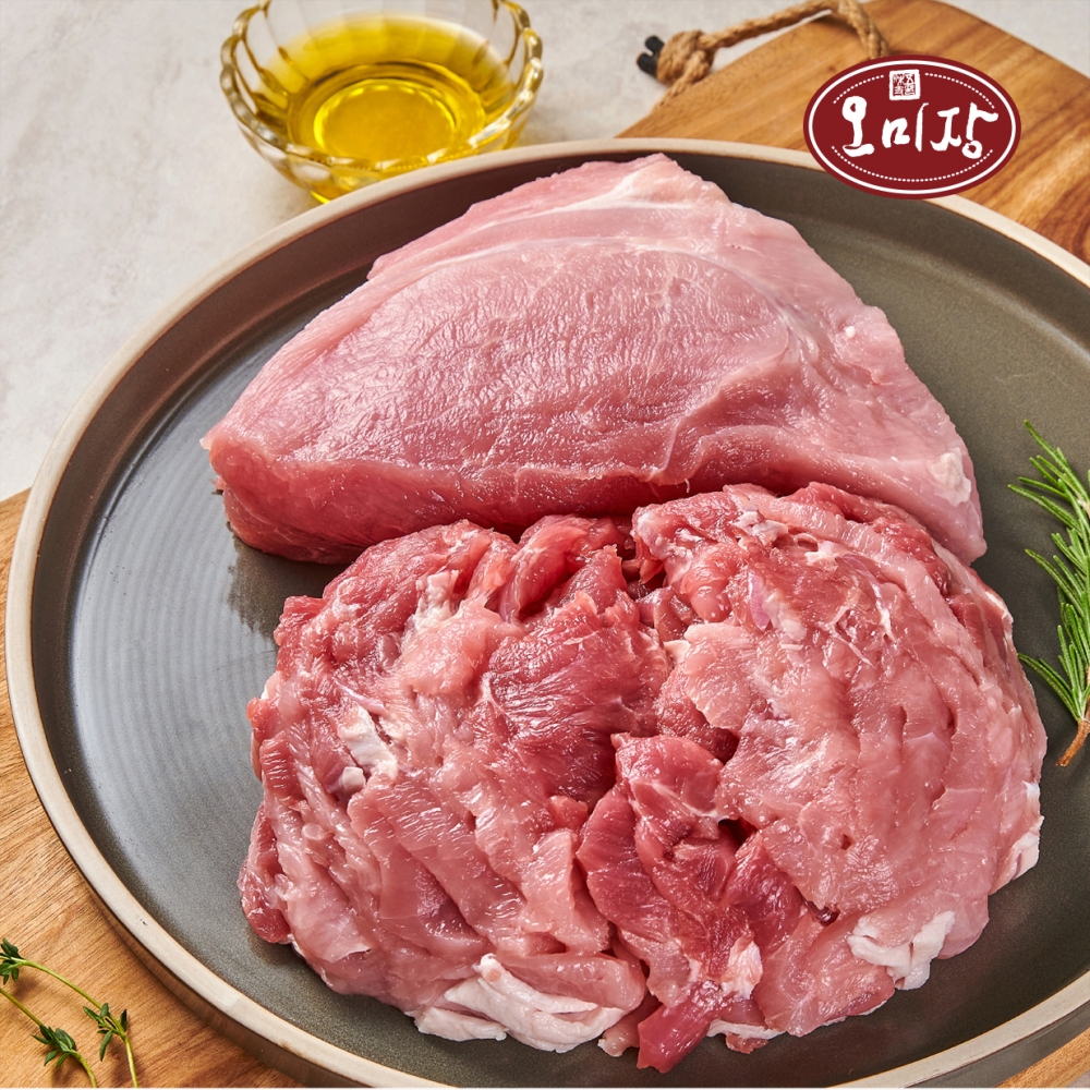 오미장 한돈 뒷다리살 300g 500g 돼지고기 무항생제축산 (찌개용,불고기용,보쌈용,구이용)